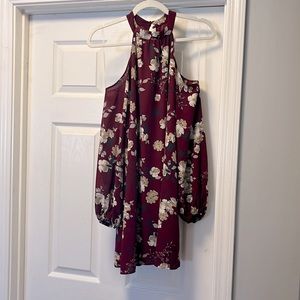 NWT, Lush, long sleeve, cold shoulder dress.